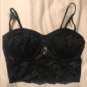 Black lace bralette top